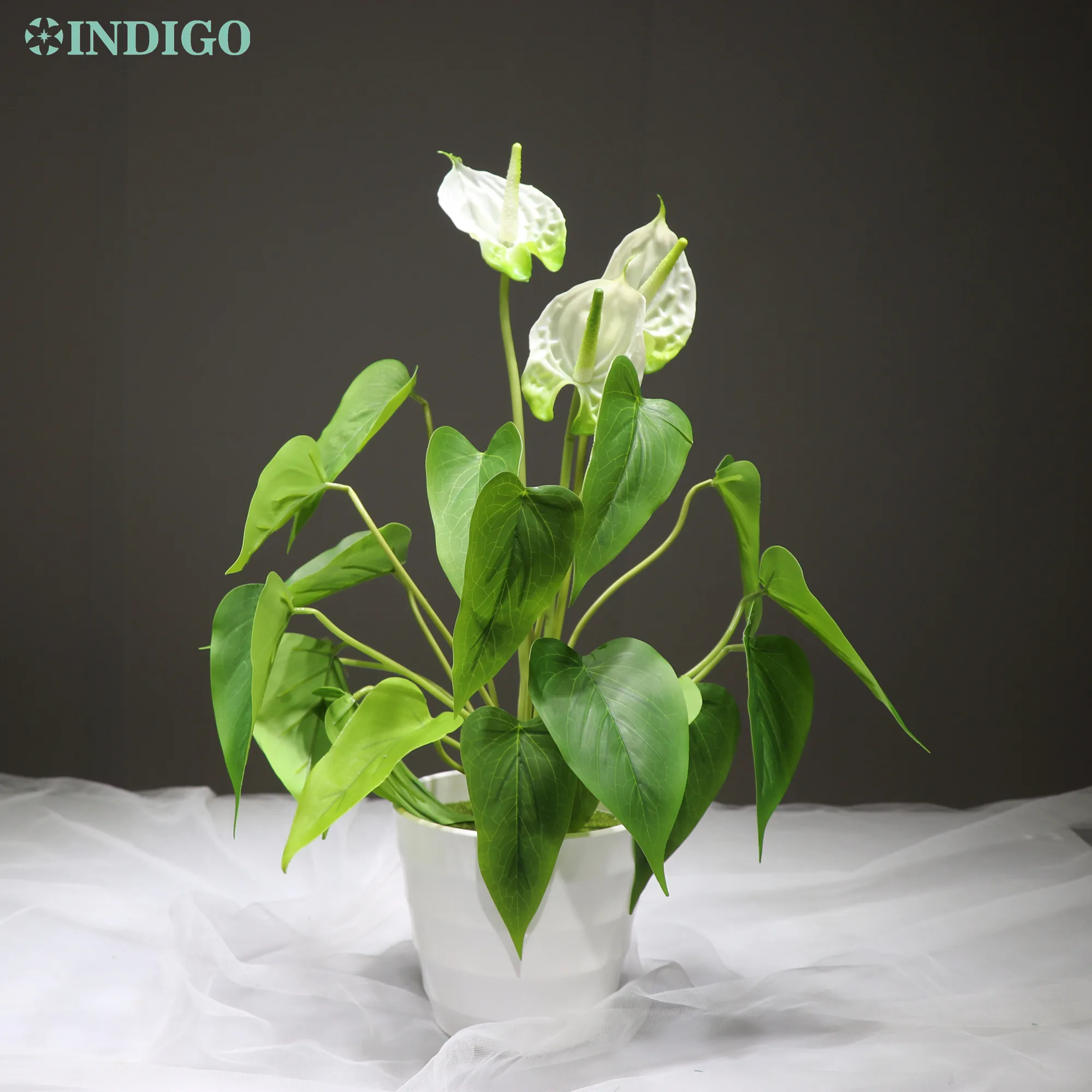 Индиго 1 набор с вазой антуриум букет бонсай Калла настоящий сенсорный Свадебный