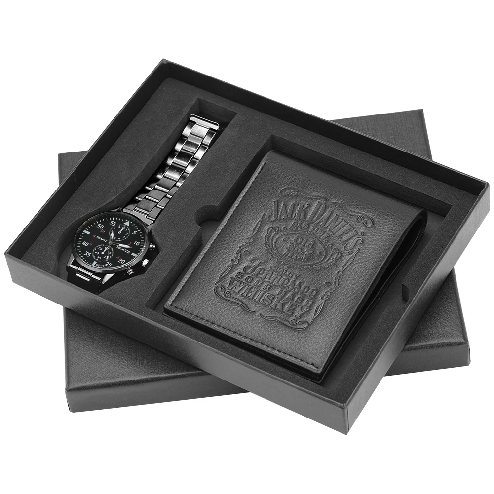 Деловые мужские кварцевые часы из нержавеющей стали ремешок для часов с откидной