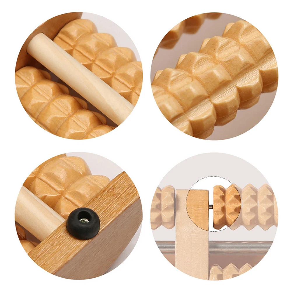 Деревянный акупунктурный массажер для ног роликовое массажное устройство пять