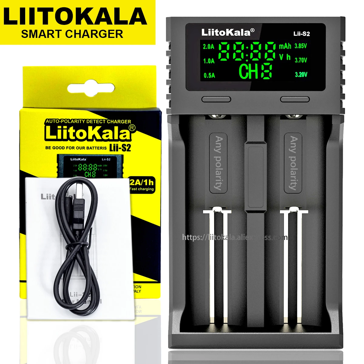 LiitoKala зарядное устройство для батарей типа aa ni cd 26650 AA AAA с зарядным устройством