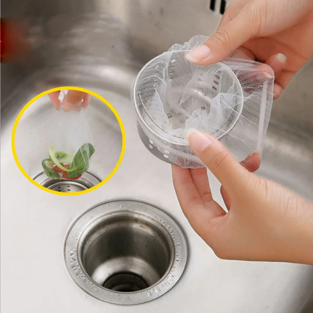 

100pcs Sink Filter Mesh Kitchen Trash Bag Prevent The Sink From Clogging Filter Bag For Bathroom Strainer Rubbish Bag