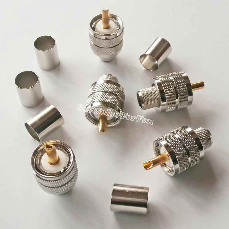 10X UHF мужской PL259PL 259 обжимной RG8 RG213 RG165 LMR400 7D FB коаксиальный кабель