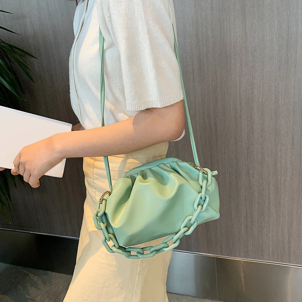 Модная плиссированная сумка через плечо из мягкой искусственной кожи Женский