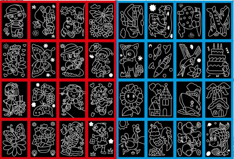 10 шт./компл. волшебное красочное Рисование царапин бумажная креативная