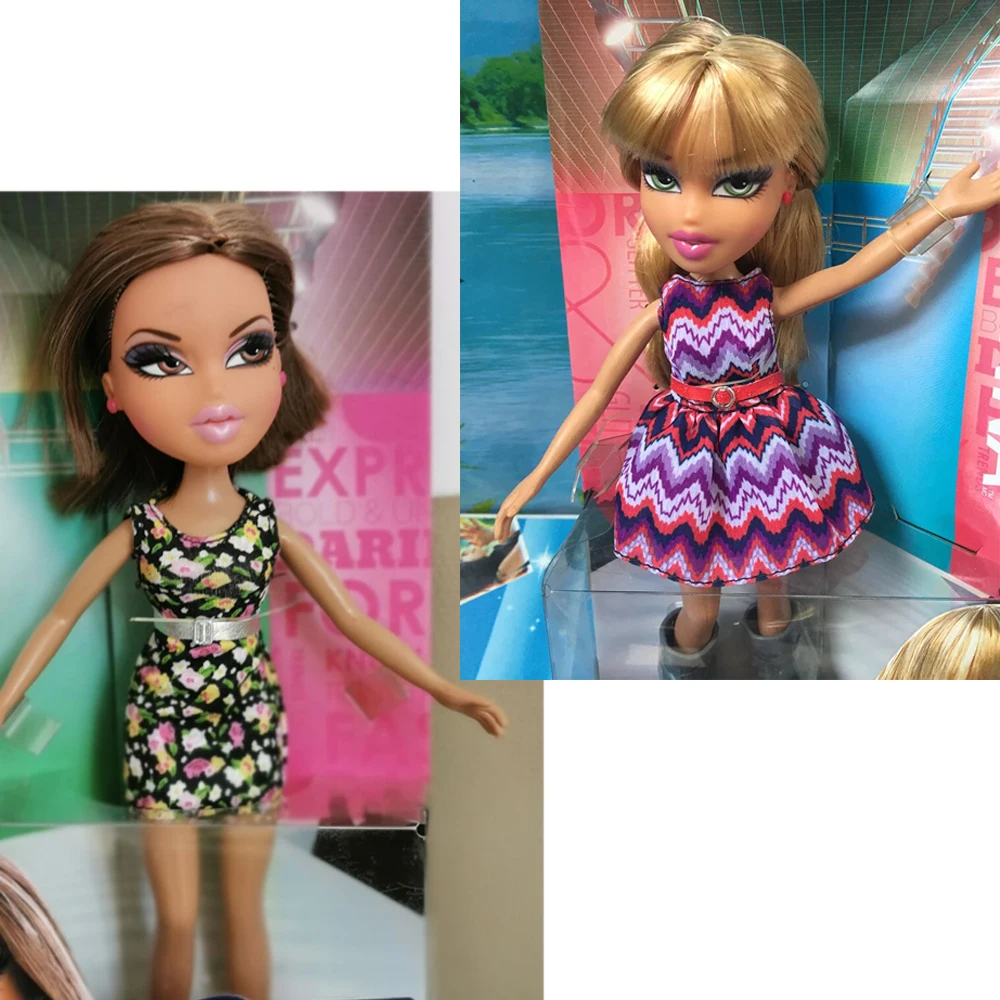 Игрушка американская Кукла Bratz платье подвижная оригинальная африканская темнокожая девушка ребенок девочка подарок на день рождения высокое качество хвост товары