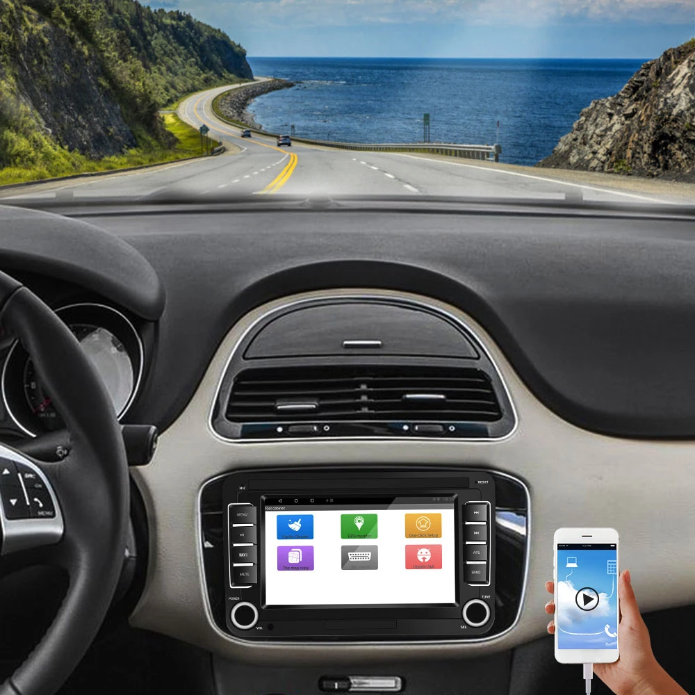 Мультимедийный видеоплеер AMPrime стерео система на Android с 7 &quotэкраном GPS для