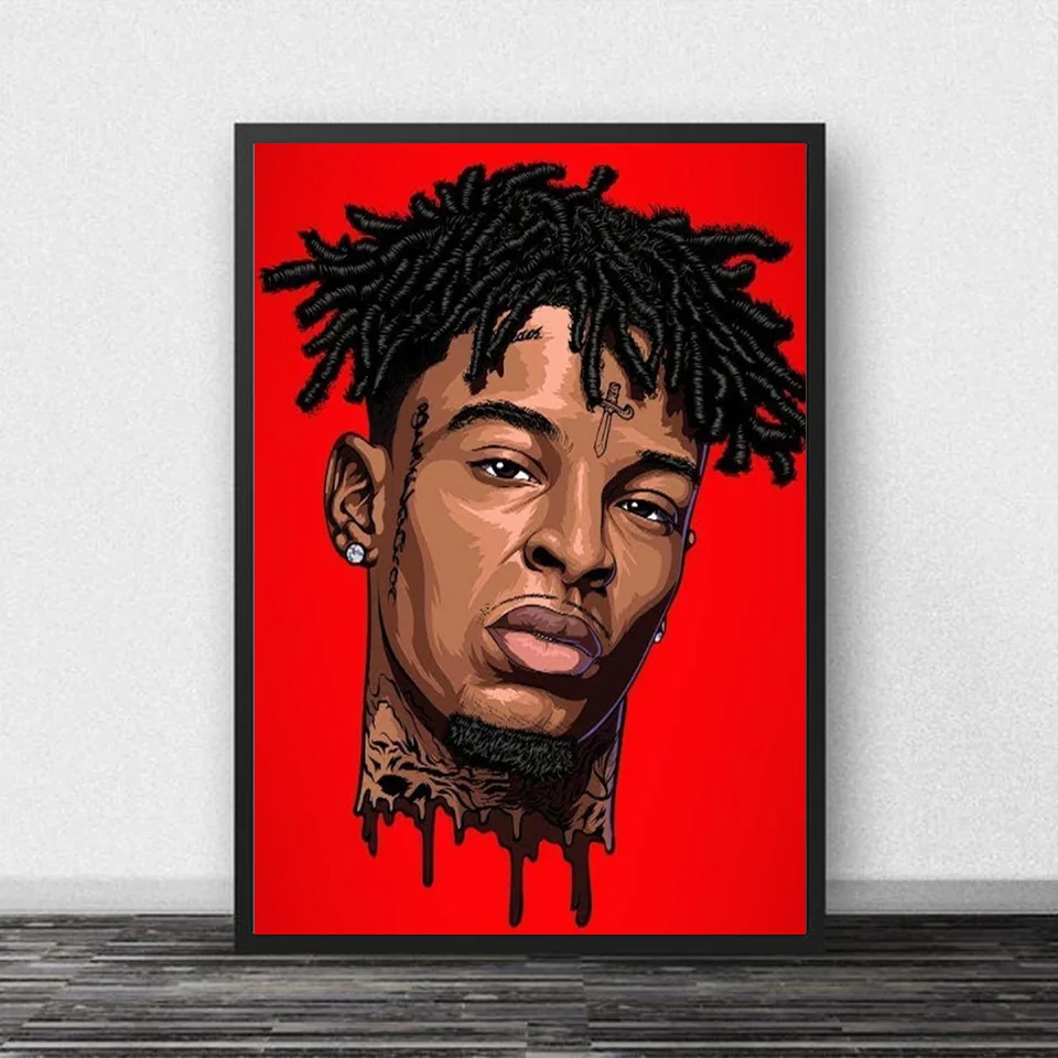 

21 Savage Poster Rap Music Star Hip Hop Rapper Canvas Painting Posters and Prints Art Wall Pictures Living Room Home Decor