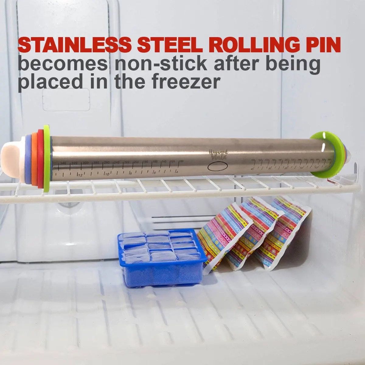 

17-Inch Stainless Steel Rolling Pin Rolling Pad With Adjustable Thickness