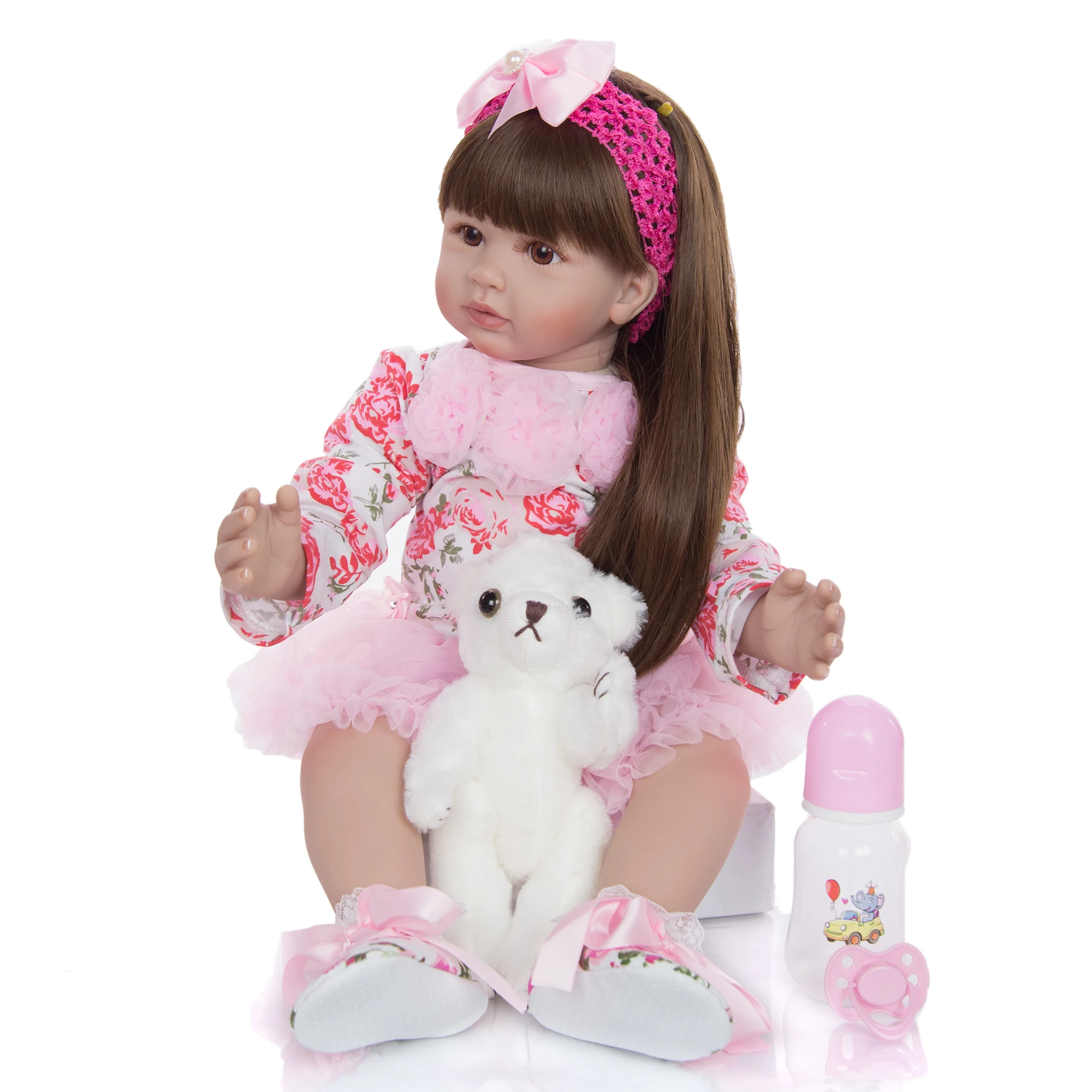 KEIUMI мода 24 дюйма Reborn Baby Dolls 60 см силиконовый виниловый младенец получивший новую жизнь реалистичная модель принцессы с 2 комплектами одежды