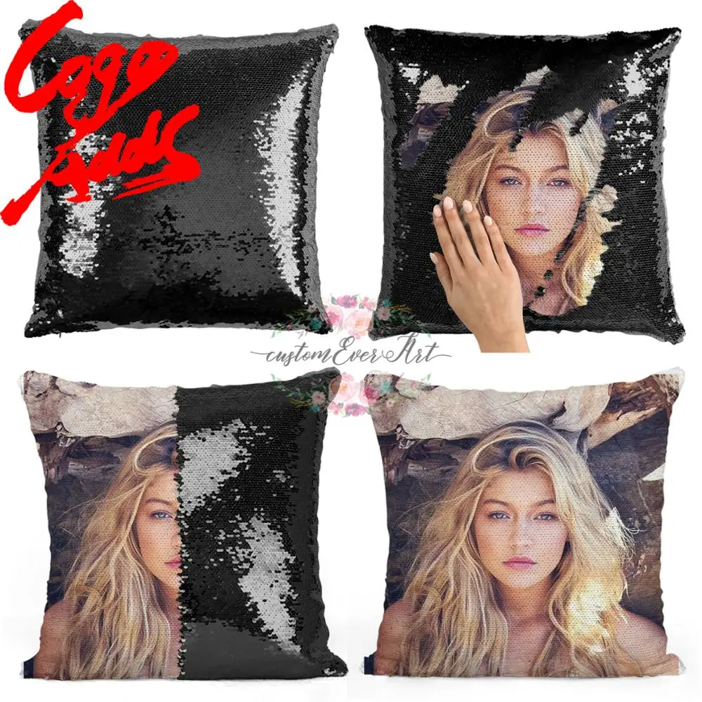 Подушка с пайетками Gigi реадий | Наволочка Двухцветная подушка Подарок для нее