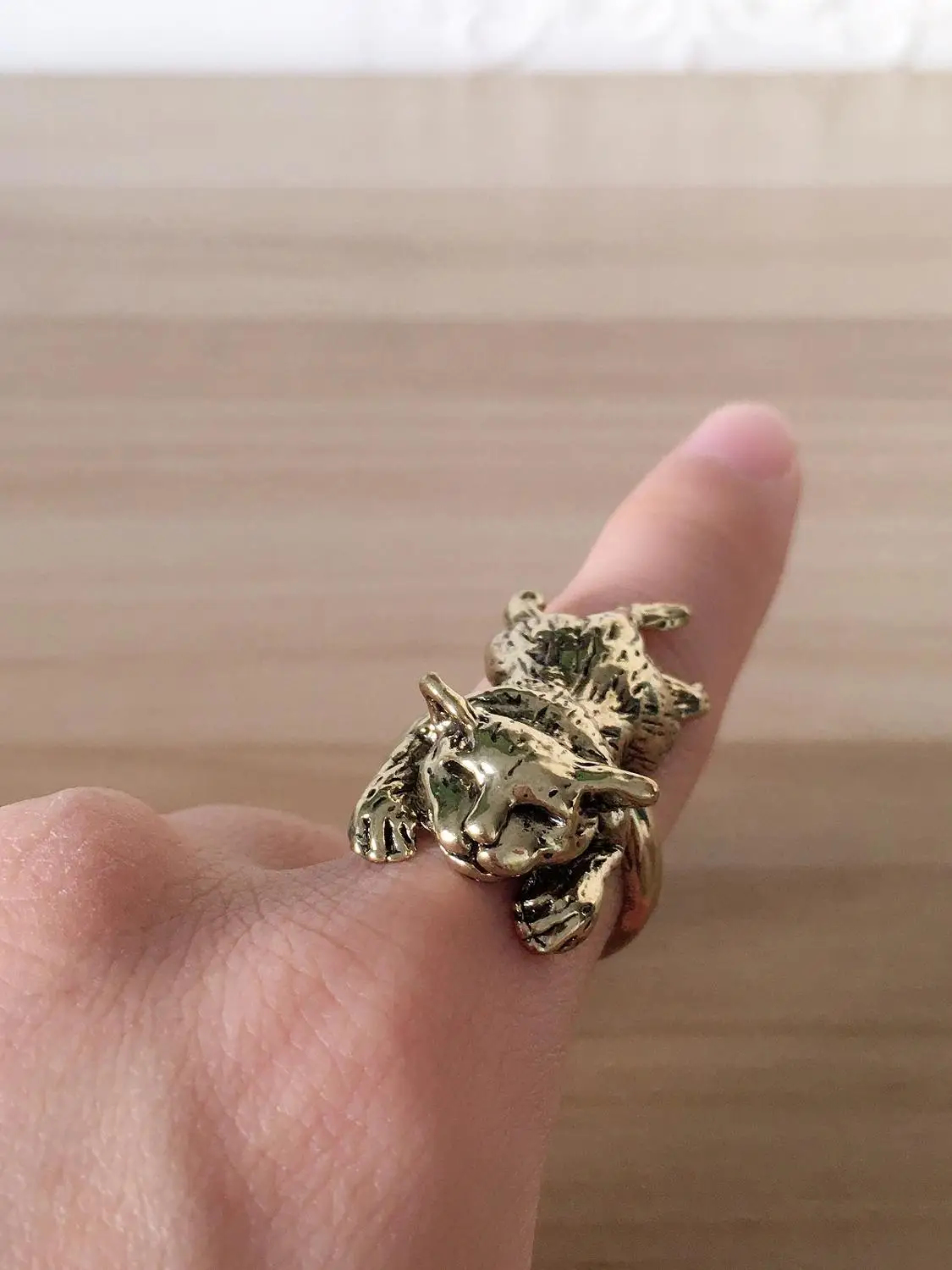 

G.SKY Cat Sleeping Adjustable Cat Ring Fashion Jewelry Charms Handmade