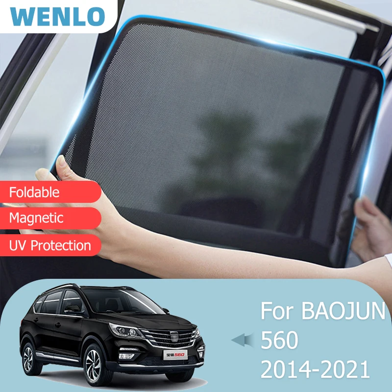 

Magnetic Car Sunshade Front Windshield Door Mesh Frame Curtain For BAOJU 560 2014-2021 Kids Foldable Side Window Sun Visor Cover