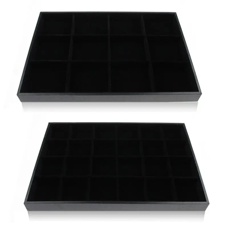 

Jewelry Display Organiser 12/24 Compartments Show Case for Necklace Earrings Bracelets