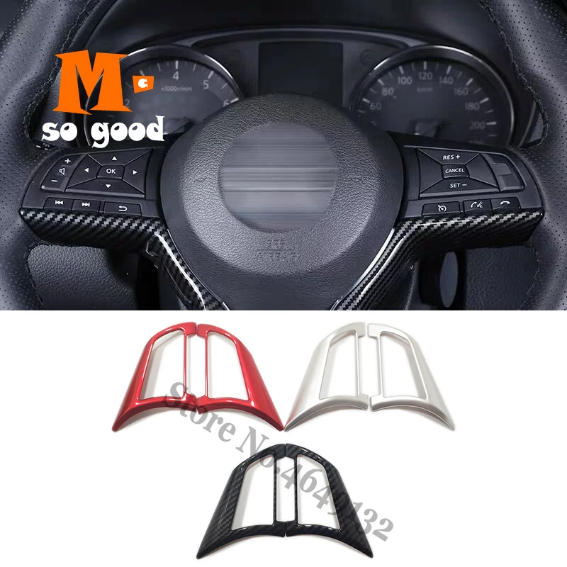 

2018 2019 For Nissan NOTE Interior Steering Wheel Button Cover Trim Carbon fiber style ABS Matte Car Styling Accessories sticker