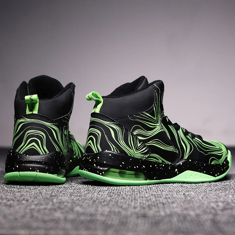 Jordan shoes high help couple night light basketball shoes shock-absorbing anti-slip wear-resistant combat boots sneakers