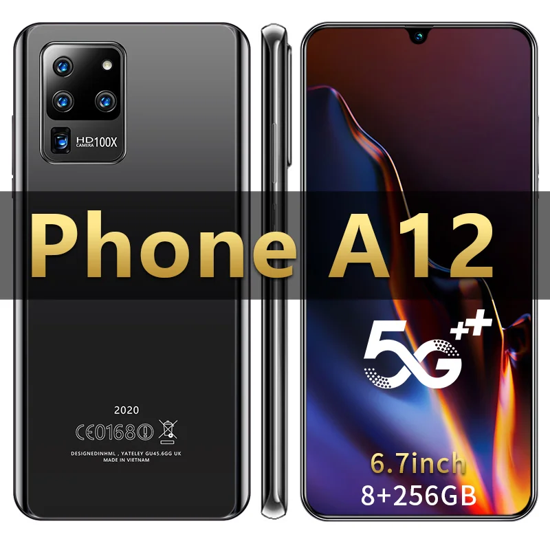 

The World's Best Selling A12 HD Smartphone 6.7 Inch 8GB 512GB 16 + 32MP 5600mAh Large Battery Facial Fingerprint Android Phone