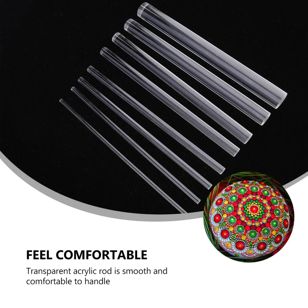 8 шт. прозрачные круглые акриловые стержни |