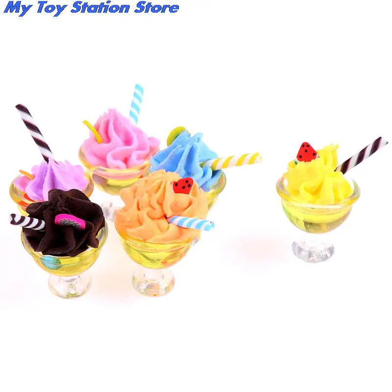 

Новинка, миниатюрная кукольная чашка для мороженого 1:12, куклы, аксессуары для кухни