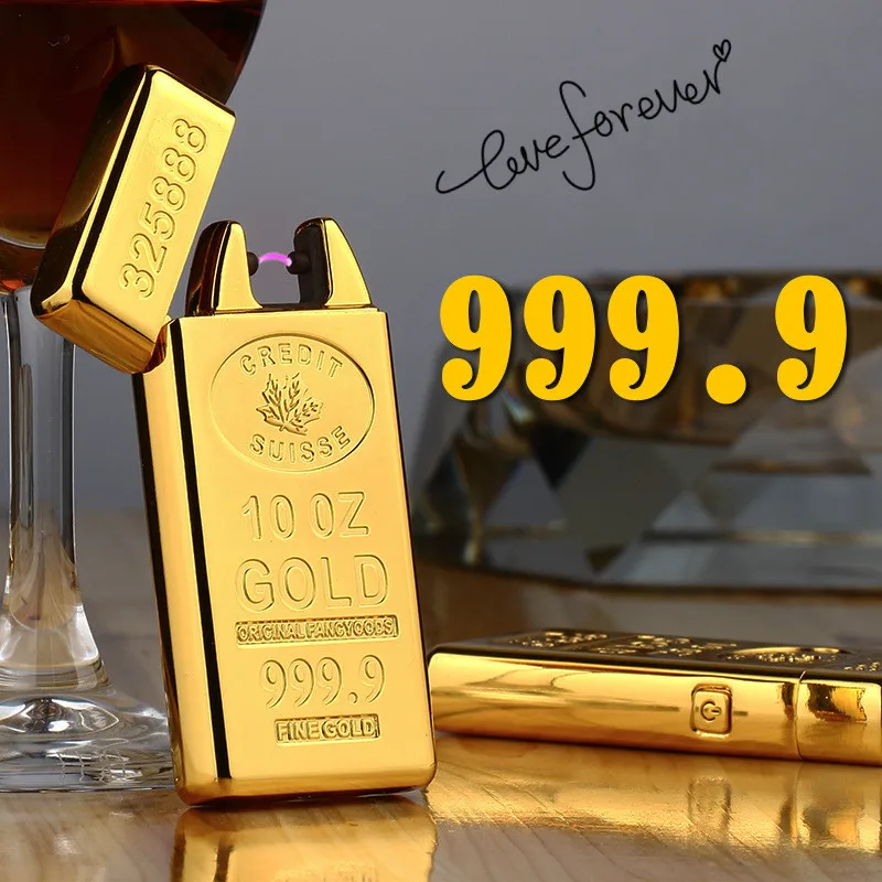 Видео шоу Bullion Стиль Металлические перезаряжаемые ветрозащитные Usb зарядка Arc