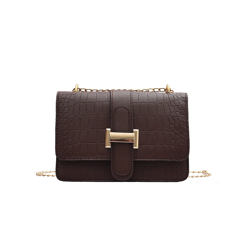

Designer Bag New One-shoulder Bag Stone-print Slanted Women's Bag Embossed Solid Color Small Square Bag