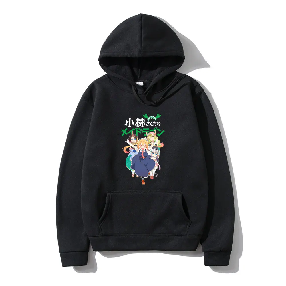 

Miss Kobayashi's Dragon Maid Anime San Tohru Eruma Harajuku Print New Winter Long Sleeves Loose Sports Couples Hoodie Oversized