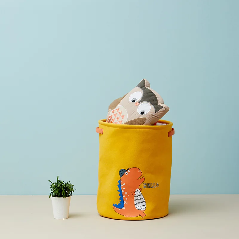 

Foldable Cartoon Laundry Baskets with Cover Cartoon Organizer for Dirty Clothes Toy