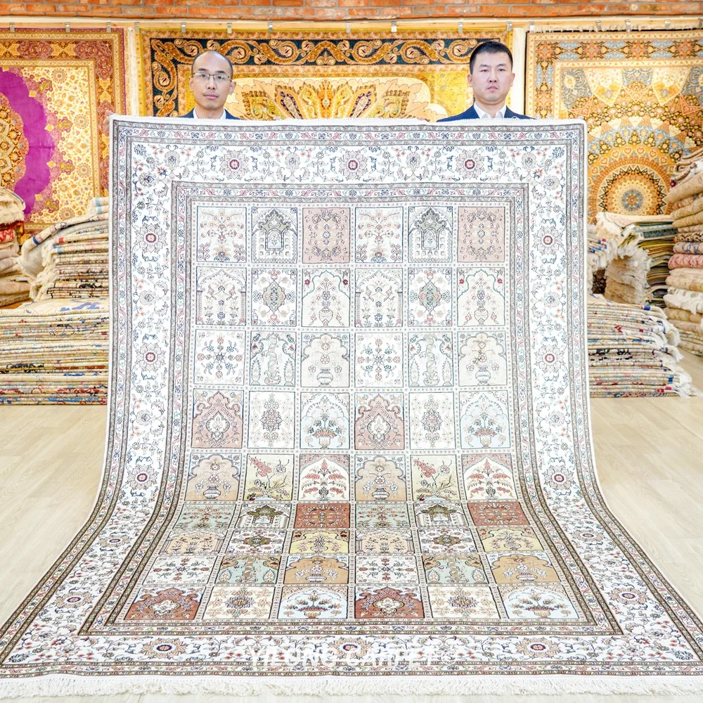 

6'x9' Vantage Oriental Silk Rug Handmade Antique Turkish Silk Carpet (YJH216AB)