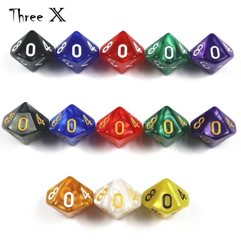 Высокое качество 10 шт трпг перламутровый эффект D10 кости для DND сторонних игр