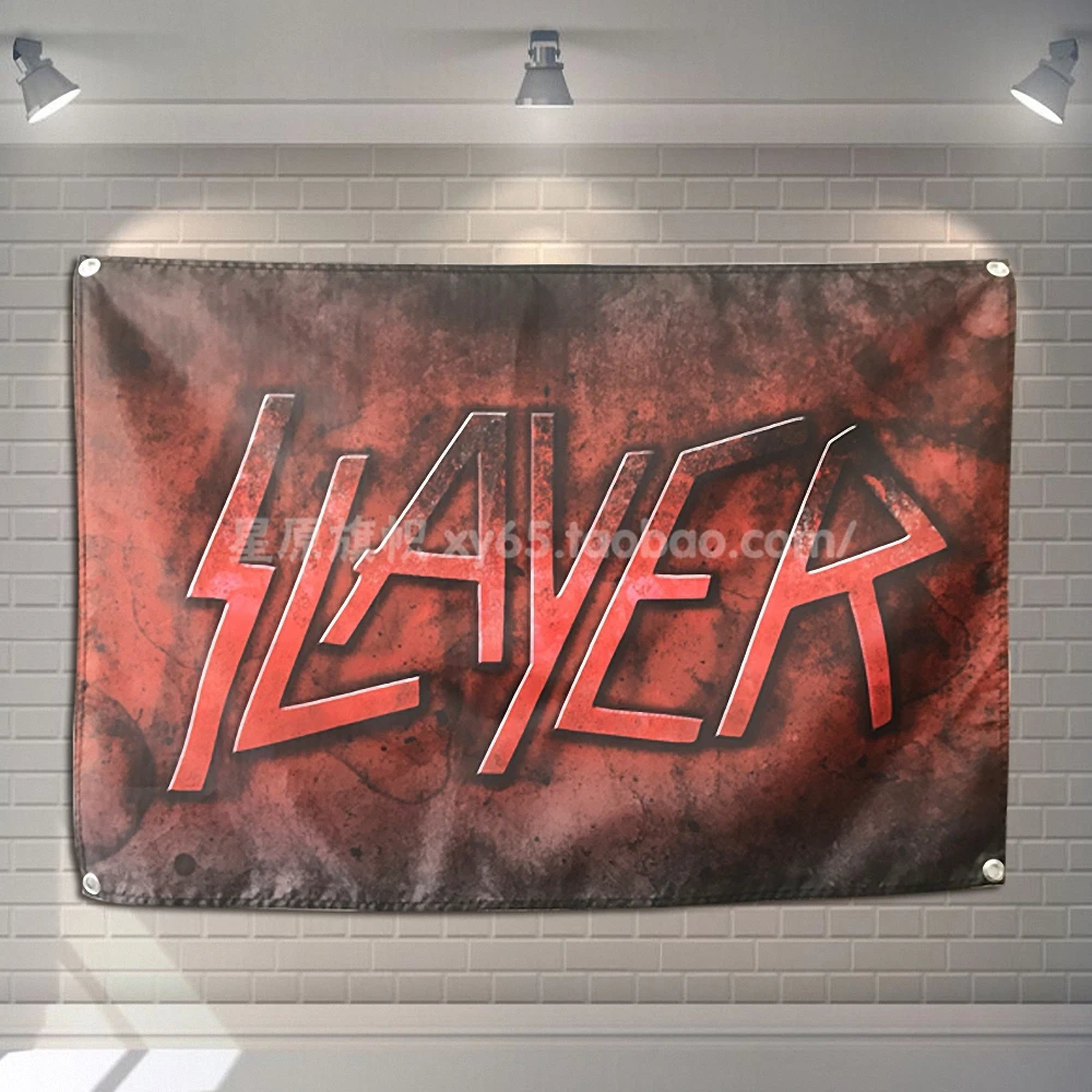 

SLAYER Heavy Metal Music Rock Band Poster Banners Hanging Pictures Art Waterproof Cloth Music Festival Banquet Party Decoration