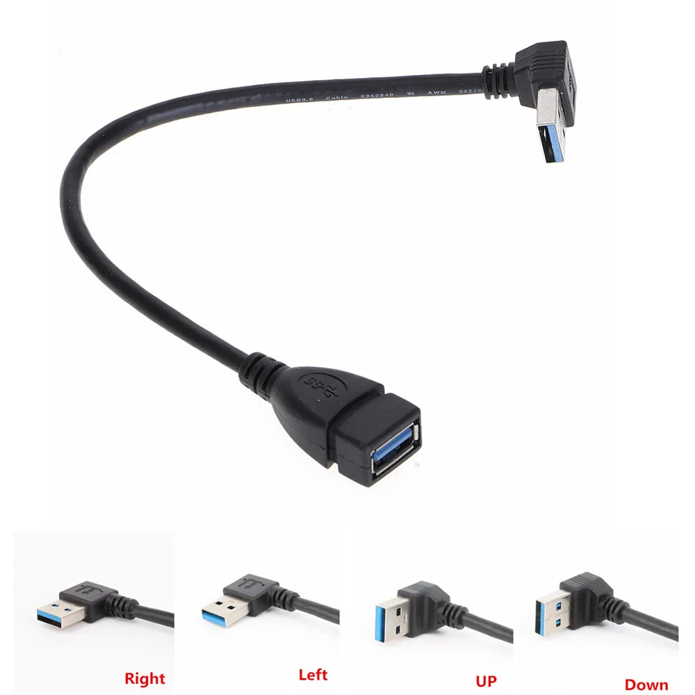 Удлинительный Кабель USB 3 0 с углом 90 градусов 20 см|Компьютерные кабели и разъемы| |