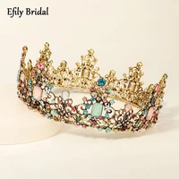 efily baroque queen crown rhinestone wedding crowns and tiaras for women bride hair accessories bridal headwear bridesmaid gift