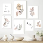 Абстрактная линия с изображением девушки лица пары минимализм скандинавские плакаты и печать настенная живопись на холсте настенные картины для декора гостиной