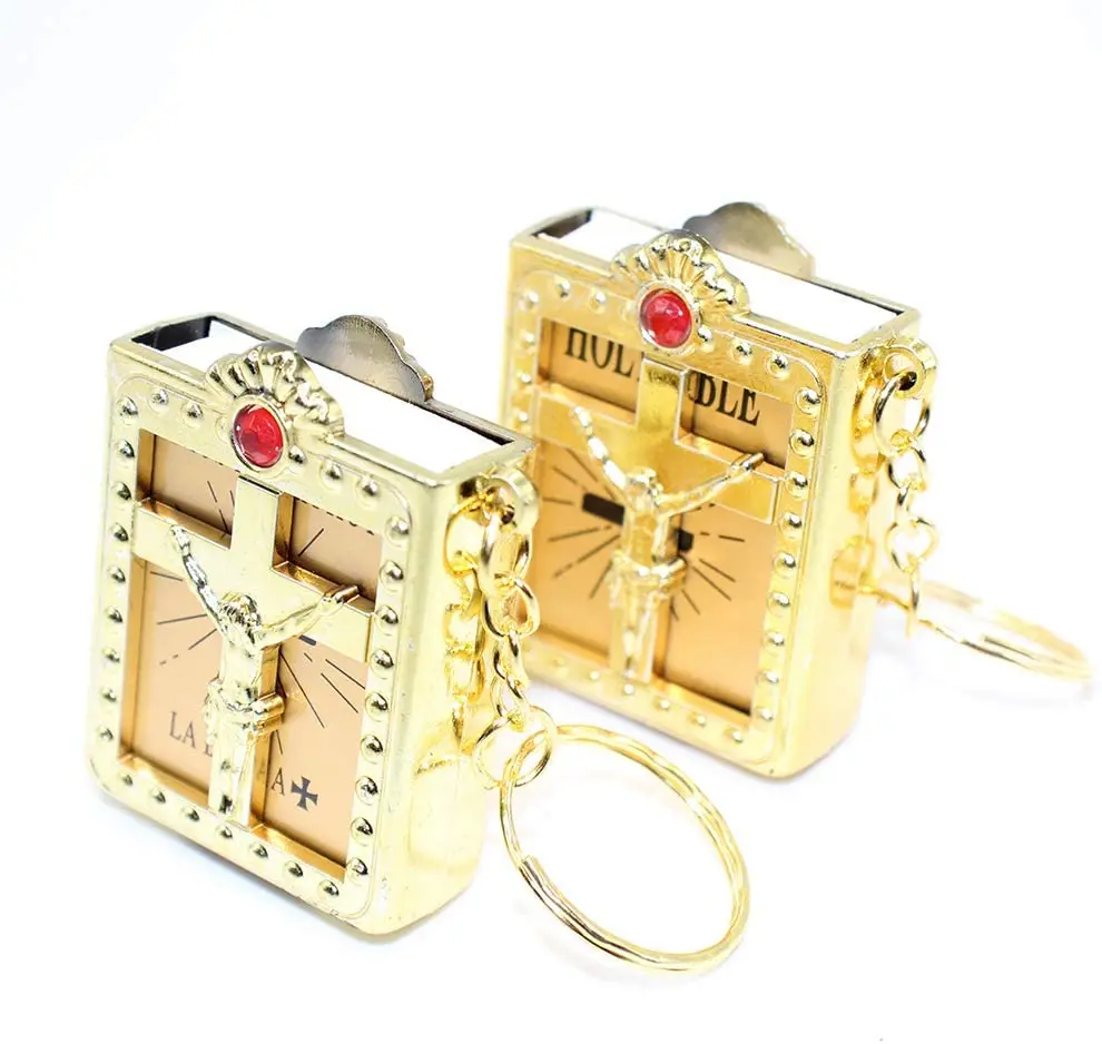 20pcs Spanish Real Mini Holy Bible Keychain Catholicism Christian Jesus Cross First Communion Religion Party gift | Дом и сад