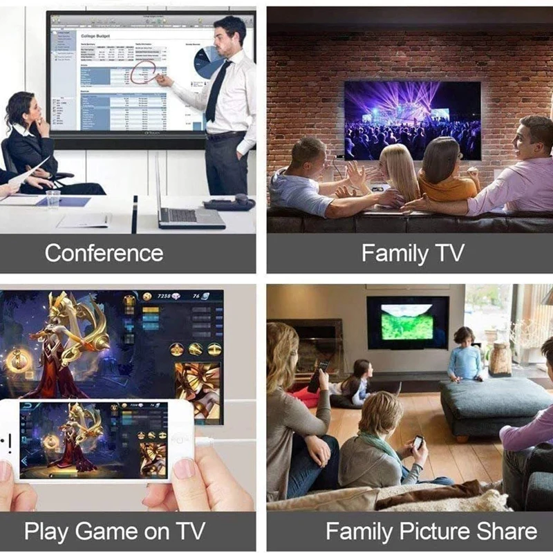 

2 Ports Splitter Cable Converter 1080P Digital AV Adapter Phone Accessories for iPhone iPad To TV