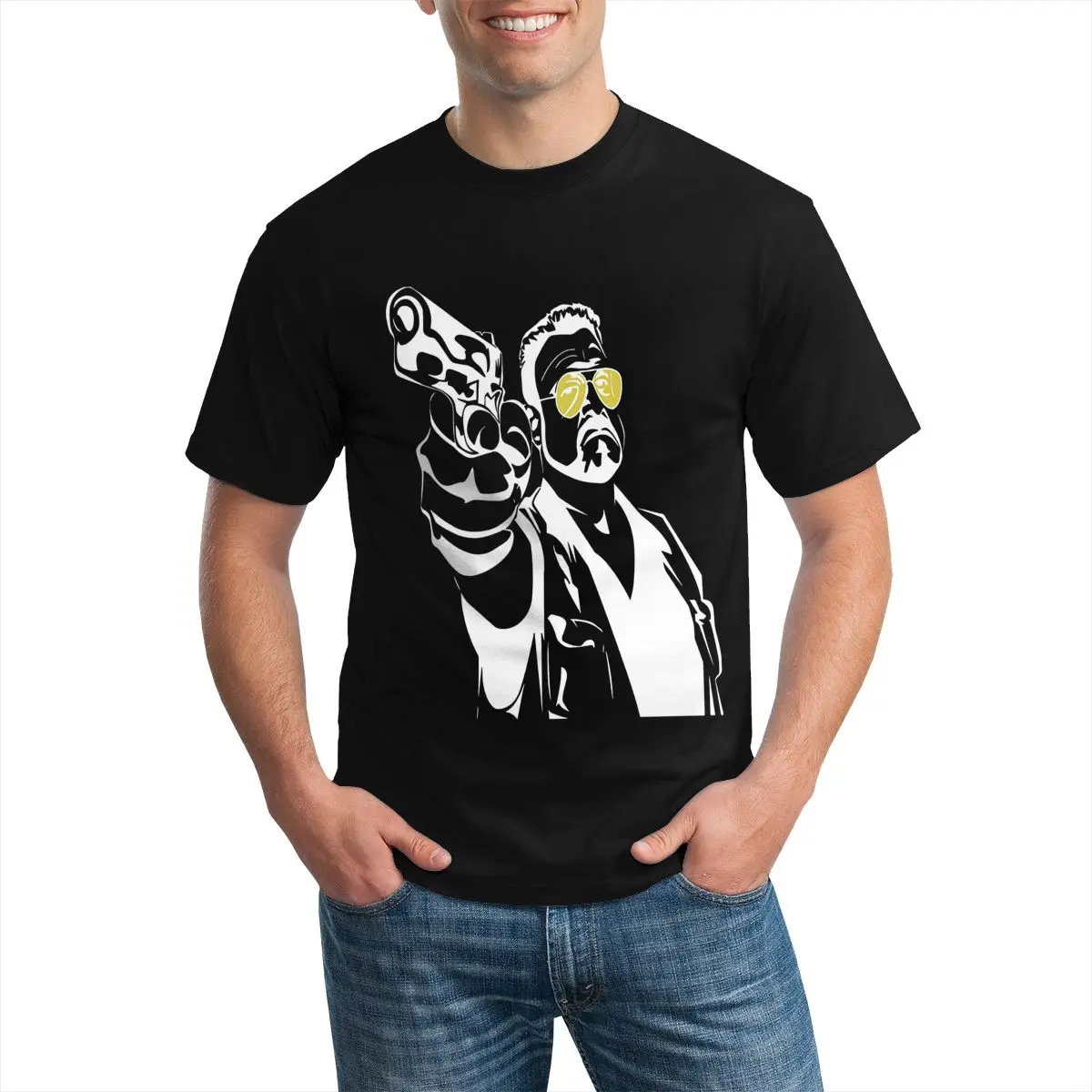 Футболка Мужская/женская оверсайз Круглый рисунок Джона Goodman из аниме Большие