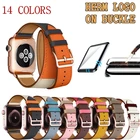 Двойнойодинарный ремешок для часов Apple Watch Series 5, 4, 3, 2, 1, 44, 40 мм, 2020 розовое золото, с логотипом Herm, 4238