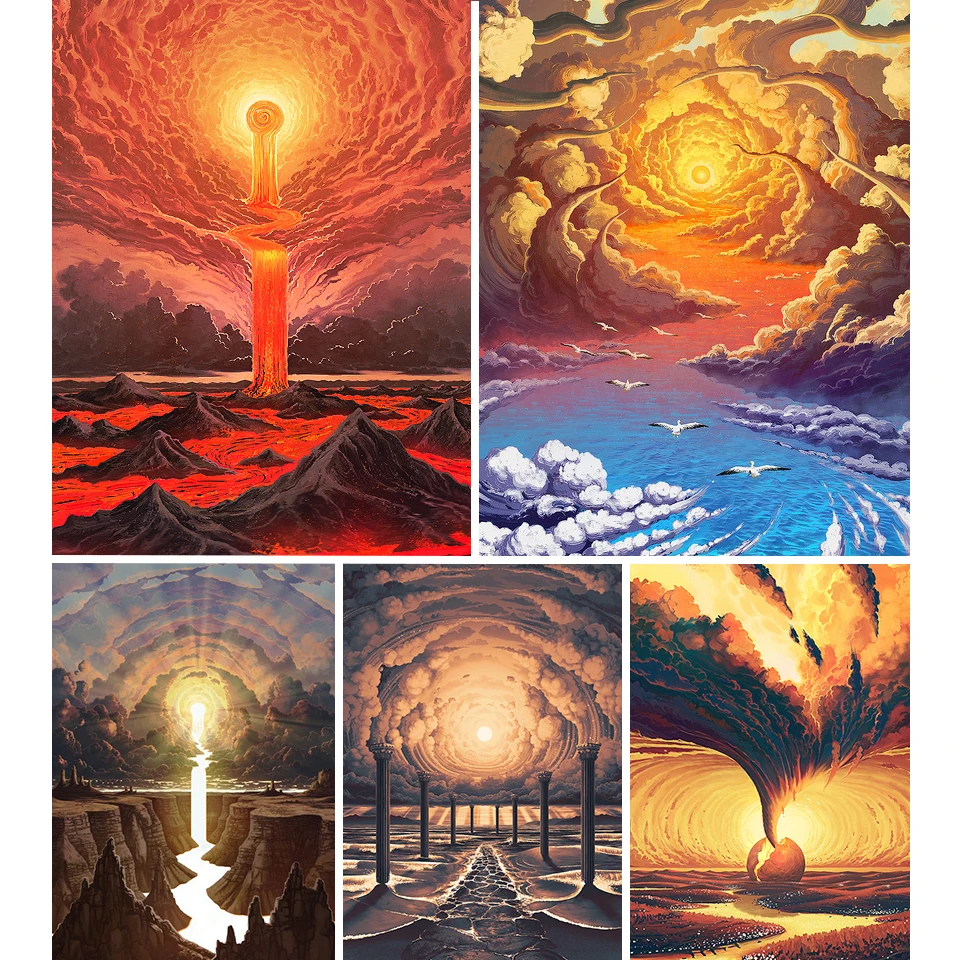 

Алмазная 5D картина «сделай сам», Набор для вышивки крестиком с изображением пейзажа, полная выкладка, мозаика, декор Стразы