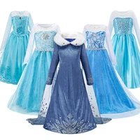 children christmas princess costume girl carnival party new elsa dress up cosplay anna snow queen birthday performance vestidos