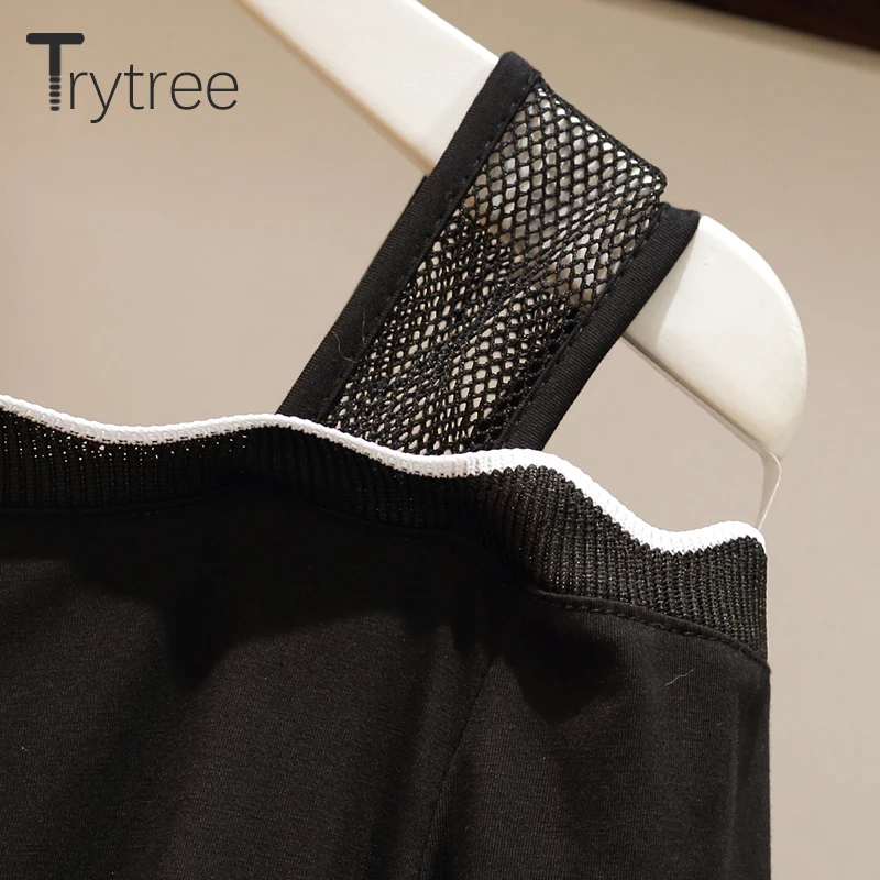 Trytree/летние женские платья повседневные с вырезом лодочкой Лоскутная Сетка