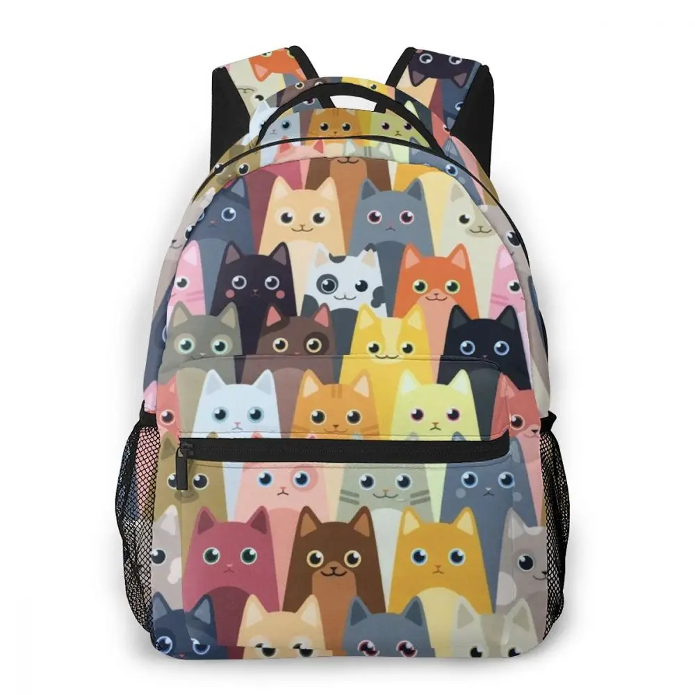 

Casual School Bags for Teenage Girls Boys Cute Cats Full-frame Printing Travel Backpack Men Bag Schoolbag Laptop Mochila escolar