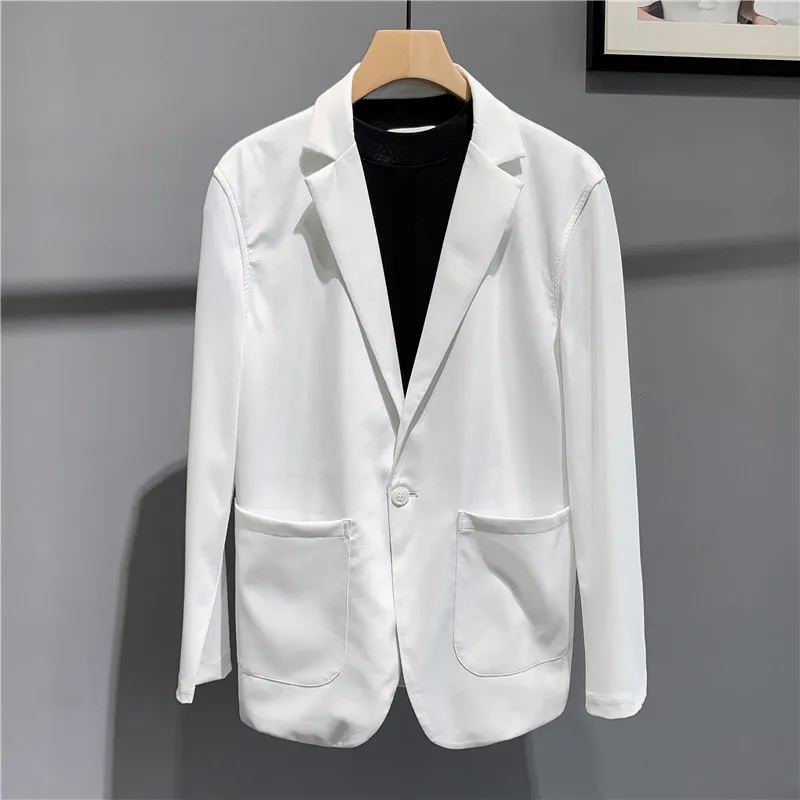 

2021 new men's suit cool and thin spring and summer sunscreen suit fashion trend loose casual street stretch suit Korean version