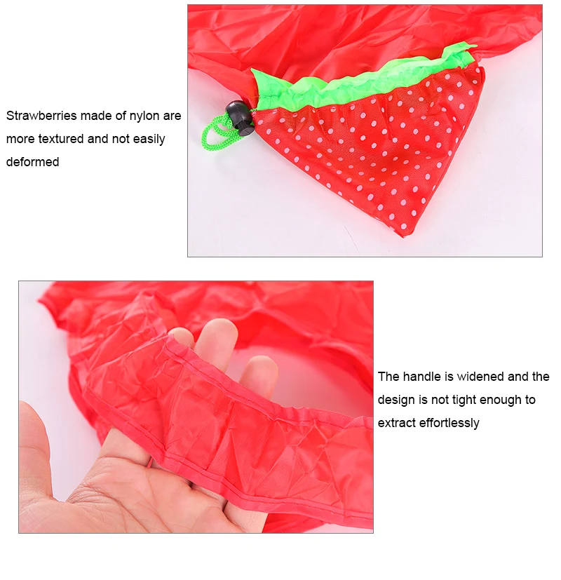 

Foldable Strawberry Bag Women Nylon Shopping Bag Female Canvas Cloth Shoulder Bag Environmental Storage Handbag Eco Grocery Tote