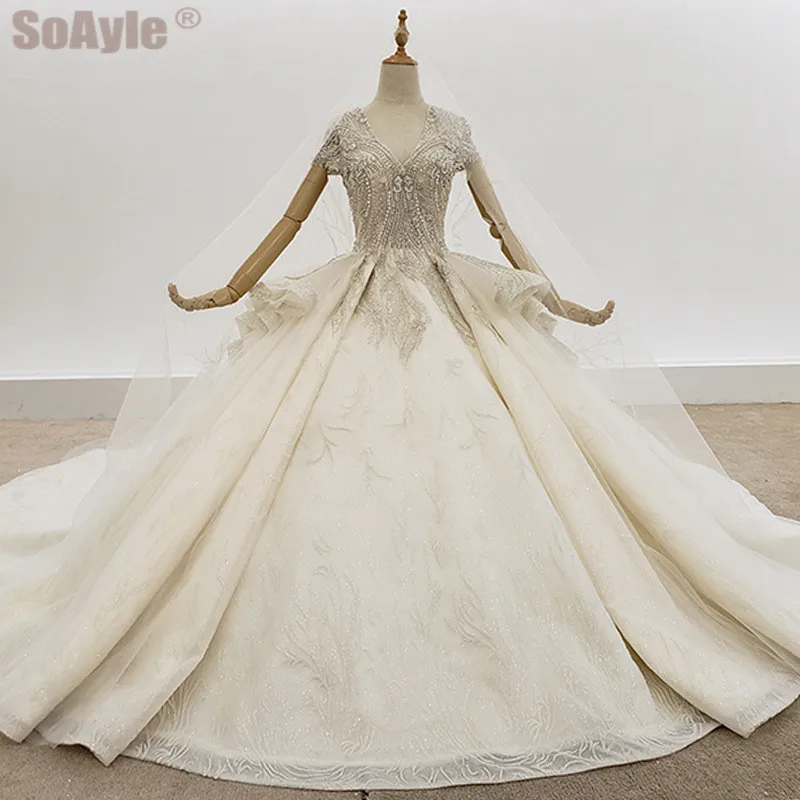 Женское свадебное платье SoAyle летнее плиссированное с v образным вырезом и