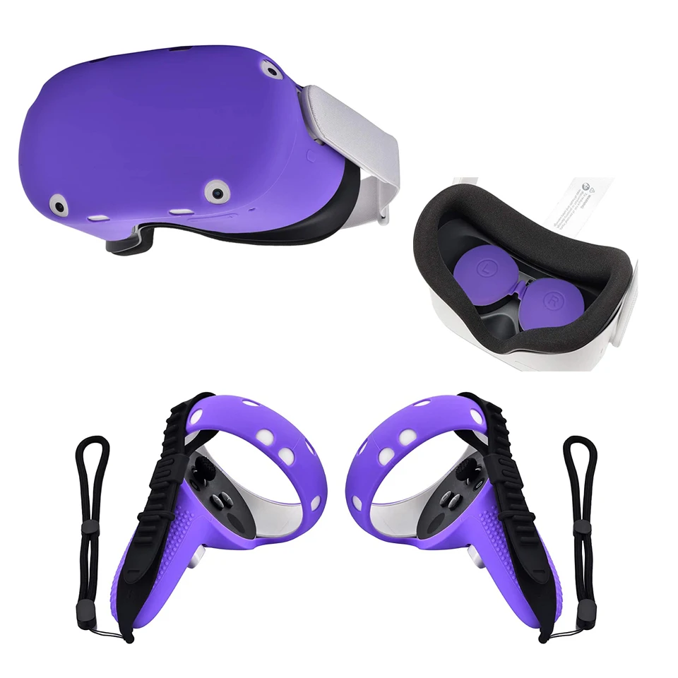 

Экологически чистый моющийся бриллиантовый комплект для Oculus Quest 2, крышка гарнитуры, крышка объектива, чехол контроллера с ремнями