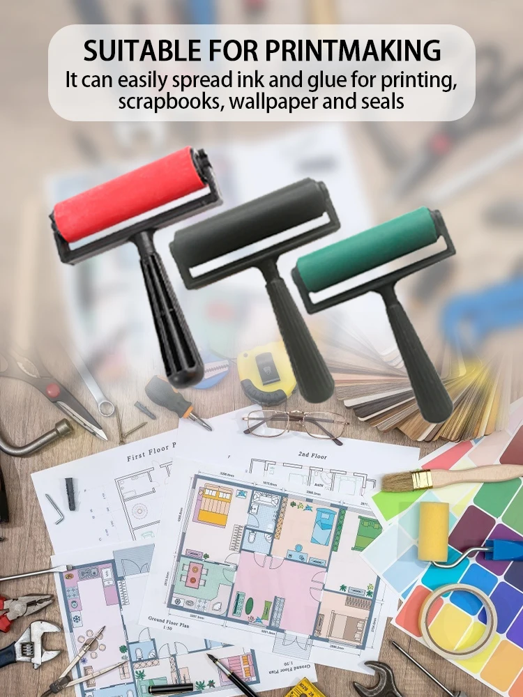 

10cm Engraving Rubber Roller Tools Plastic Diamond Painting Roller Ink Roller Art Tool Printmaking Diamond Painting Roller Tools