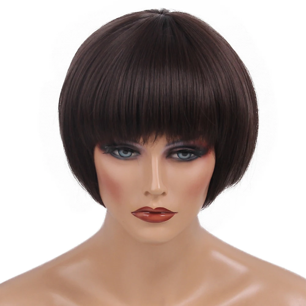 Inhaircube 6 &quotтемно-коричневый женский парик из синтетических волос короткие прямые