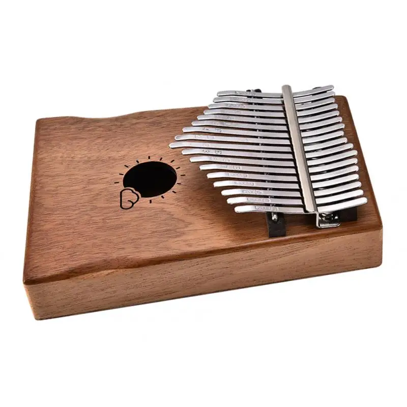 

17 Keys African Musical Instrument Kalimba Thumb Piano Mahogany Brown