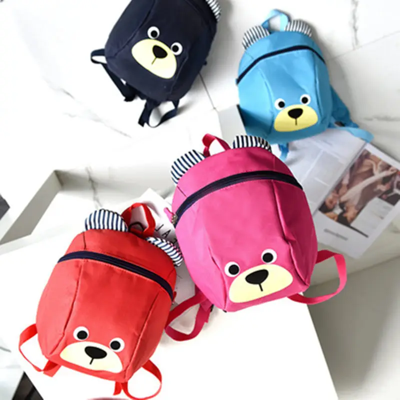 

Baby Aged 1-3 Years Old Safety Canvas Harness Toddler Cartoon Bear Backpack Anti Lost Bag For Girls Boys Kids Children Strap Bag