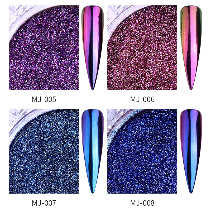 1Box Chameleon Mirror Laser Nail Glitter Powders Auroras Effect Art Metallic Chrome Pigment Dust DIY Design Decoration | Красота и