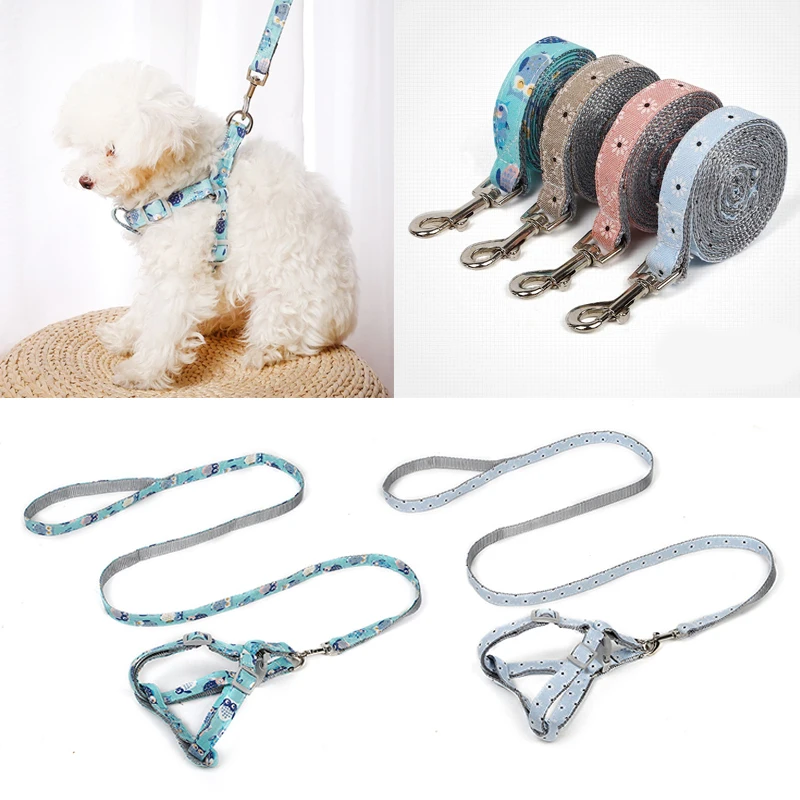 

Dog Collar Harness Leash 120cm Adjustable Nylon Pet Traction Cat Puppy Halter Collar Dog Pet Harness Belt Walking Lead Leash